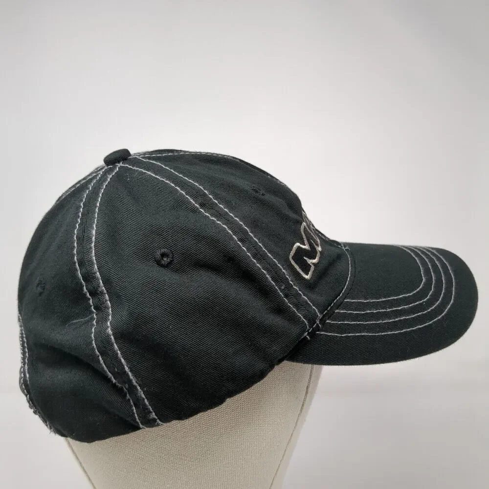 MACK Snapback Hat Black One Size Adjustable Embroidered 6 Panel Cotton